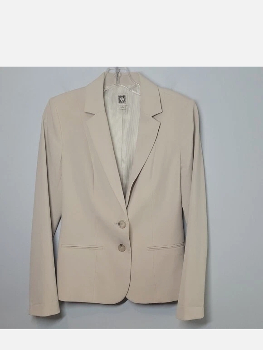 Anne Klein Light Cream Two-Button Blazer